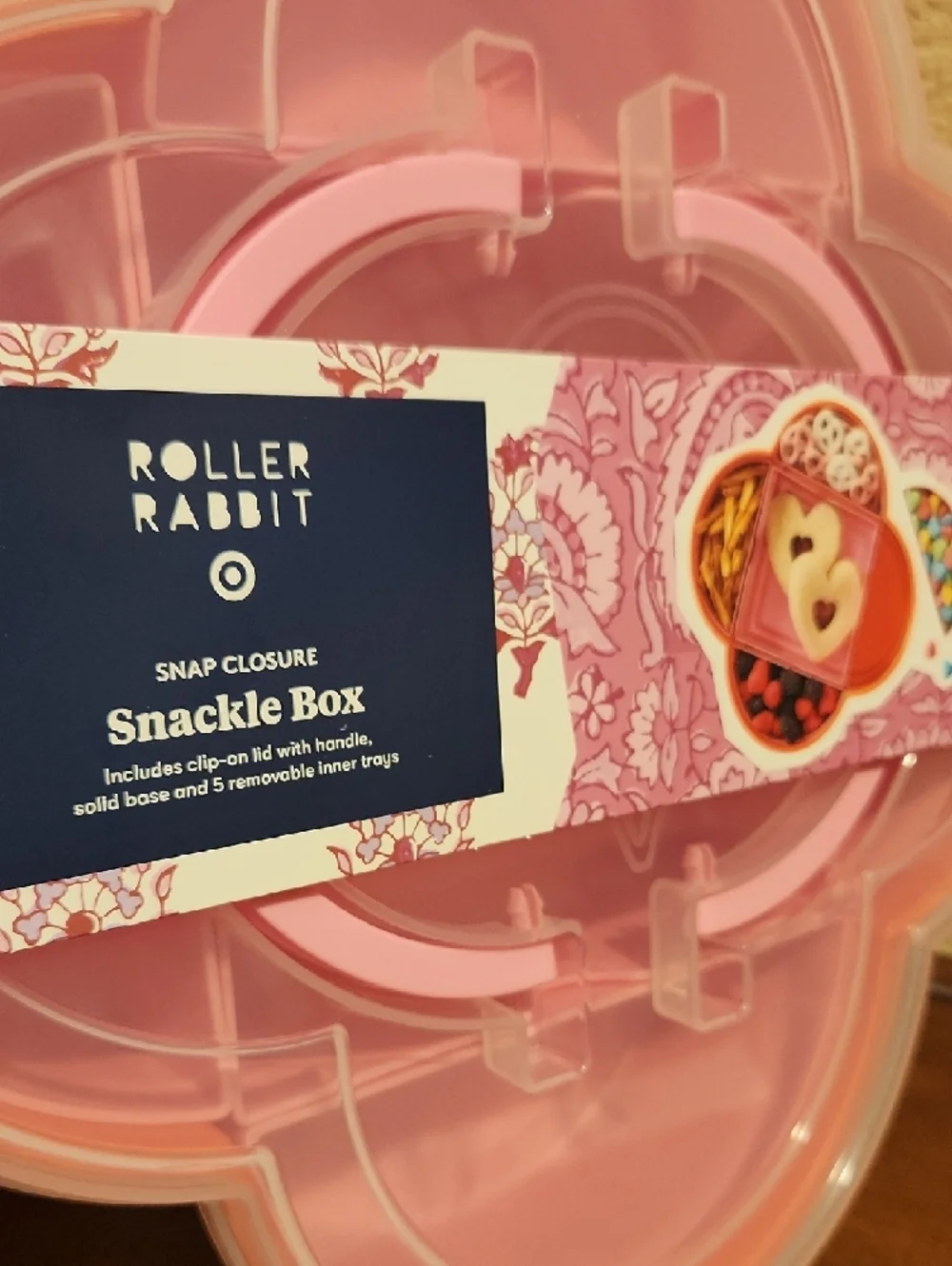 Roller Rabbit x Target Snackle Box Pink Snap-Closure - Picture 2 of 3